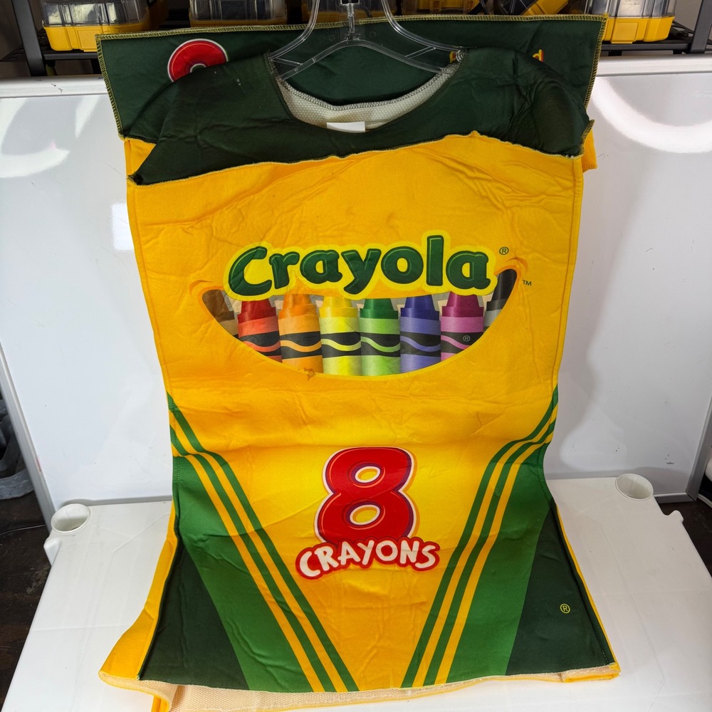 Crayola 8 Count Crayon Box Costume Kids Size 7-10 Halloween Dress Up